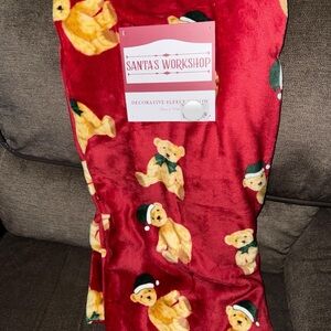 Red Bear Holiday Throw Blanket